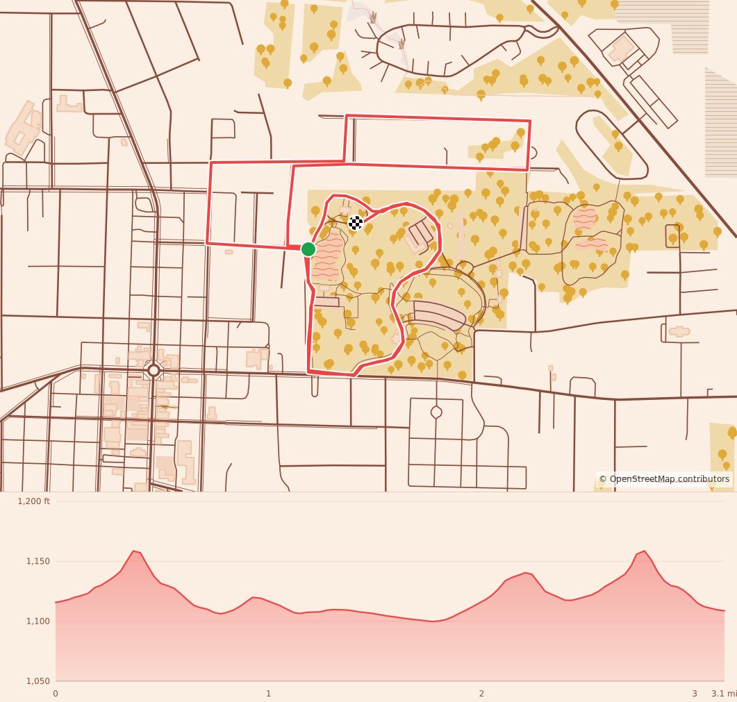 Twas the Night Before 5K - 5K course map and elevation profile