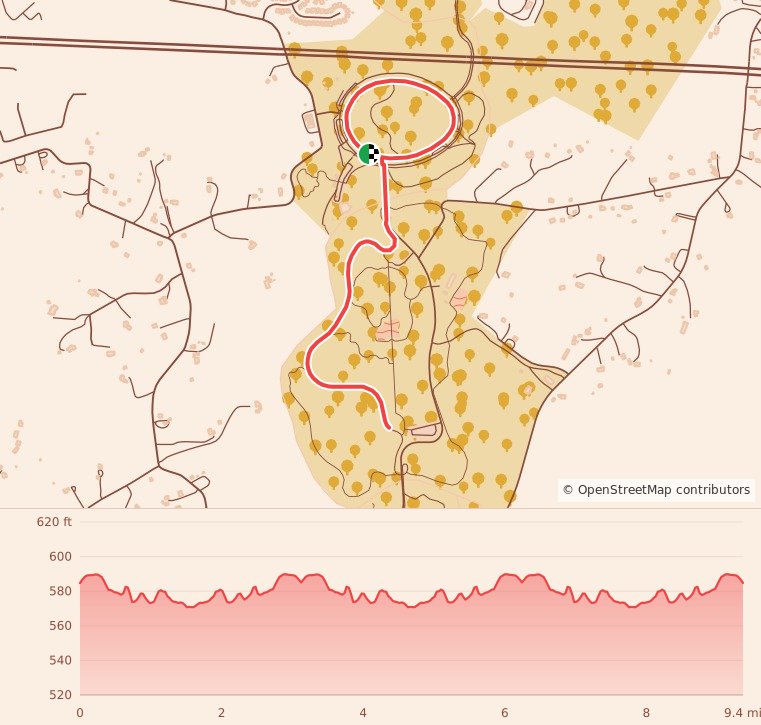 Candy Cane Course-Louisville - 15K course map and elevation profile