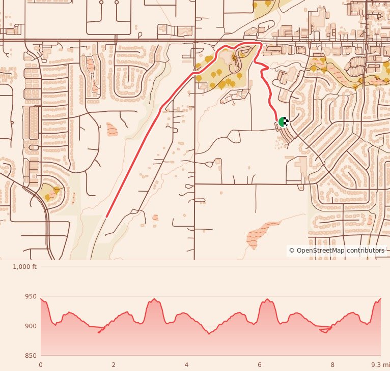 Candy Cane Course - Des Moines - 15K course map and elevation profile