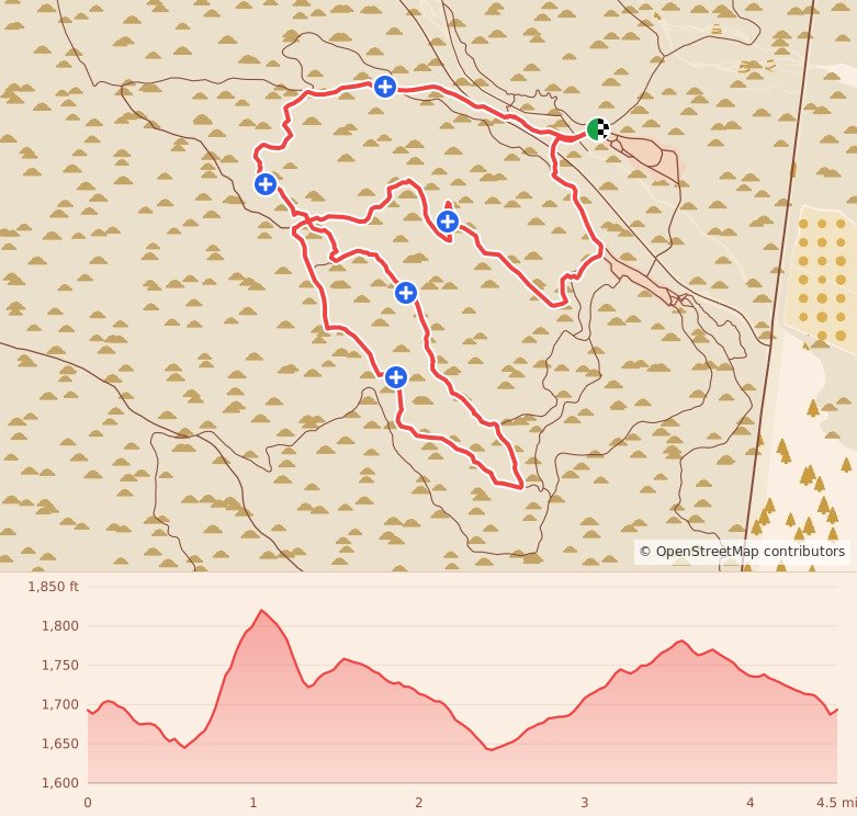 Ragnar Trail Arizona - Yellow Loop course map and elevation profile