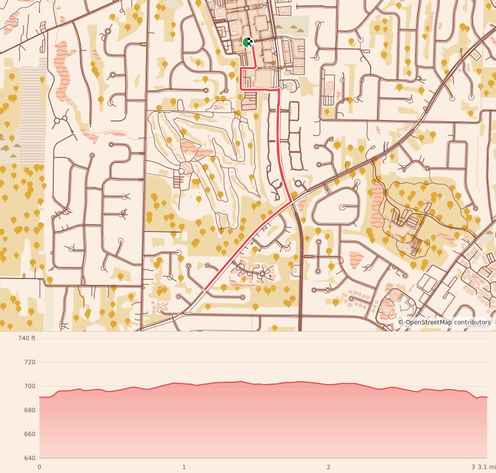 Run Santa Run 5K - Westlake - 5K course map and elevation profile