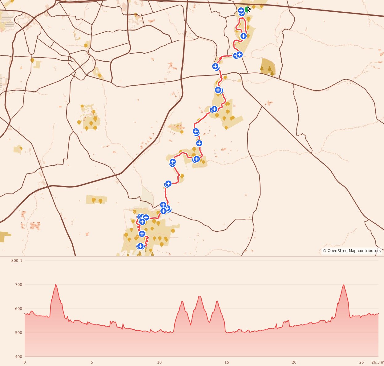 Louisville Marathon, Half Marathon and 10K - Marathon course map and elevation profile