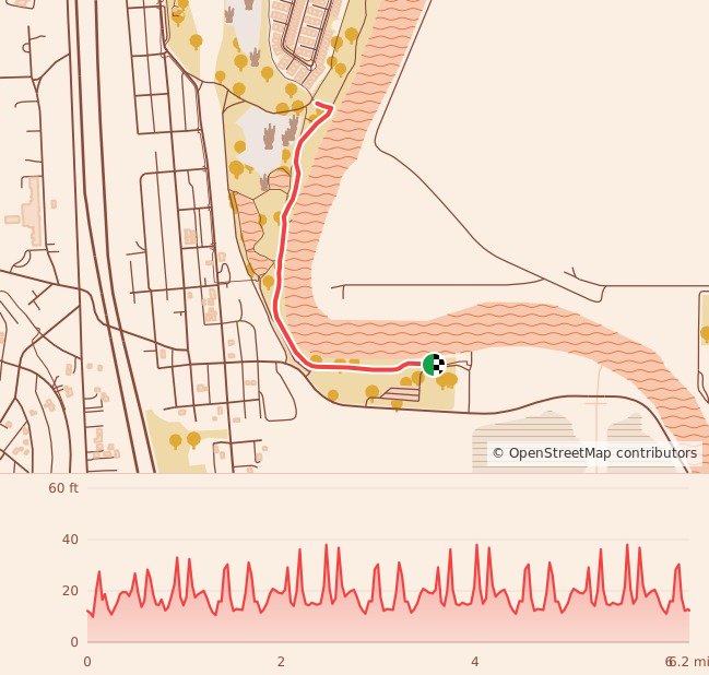 Gobbler 5K, 10K, & 13.1M at Everett, WA - 10K course map and elevation profile