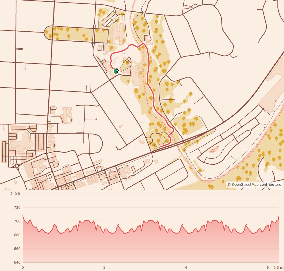 Gobbler 5K & 10K at Trussville, AL - 10K course map and elevation profile