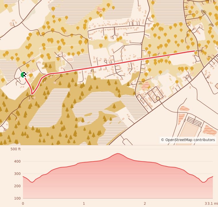 Freedom Hills Therapeutic Riding Reindeer Run 5K - 5K course map and elevation profile