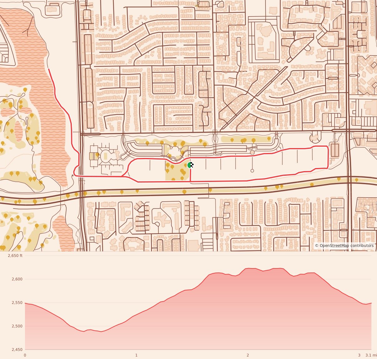 Wobble Before You Gobble - 5K course map and elevation profile