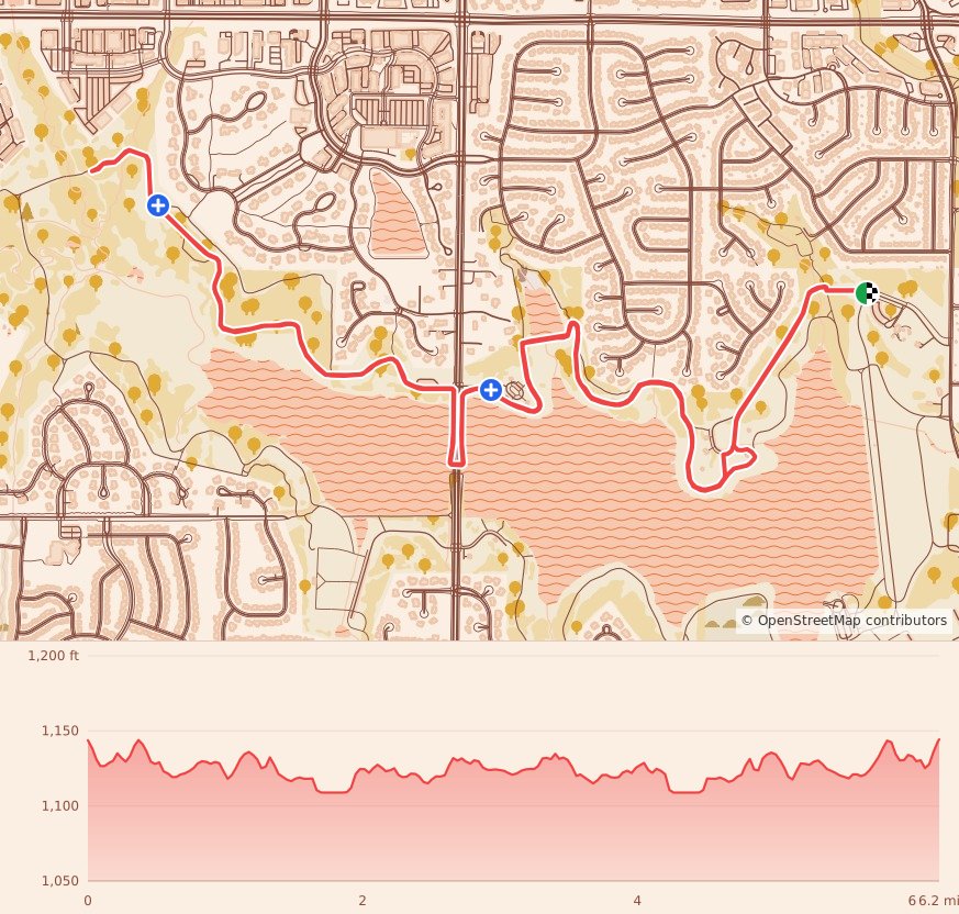 Hot Cider Hustle - Omaha Half Marathon, 10K, & 5K - 10K course map and elevation profile