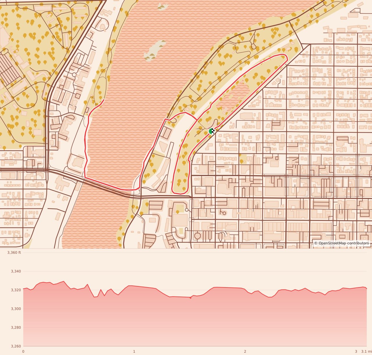 Burn The Bird 10k, 5k and 1.33 mile Fun Run/Walk - 5k course map and elevation profile