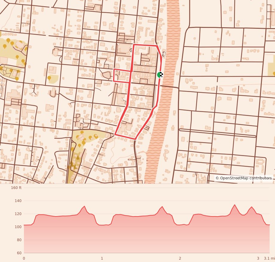 Light the Way 5K - 5K course map and elevation profile