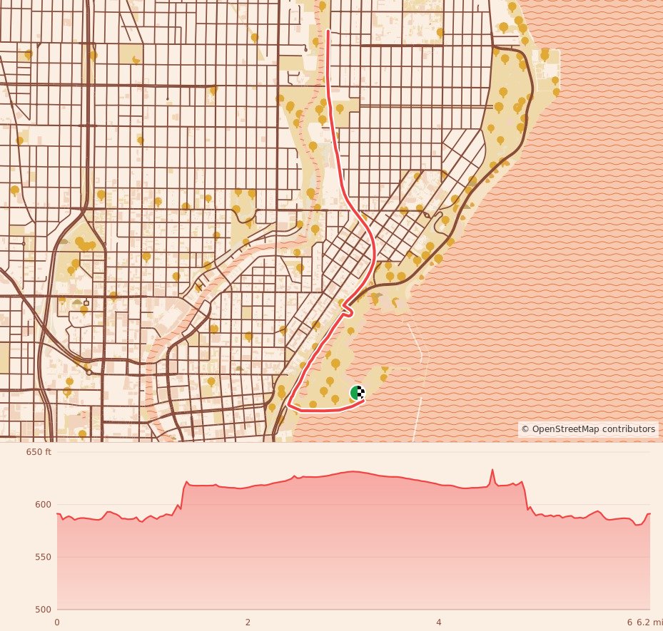 Turkey Trails - Milwaukee - 10K course map and elevation profile
