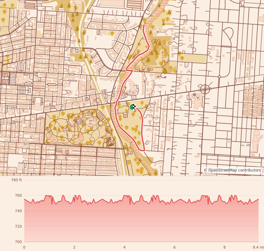Candy Cane Course - Columbus - 15K course map and elevation profile