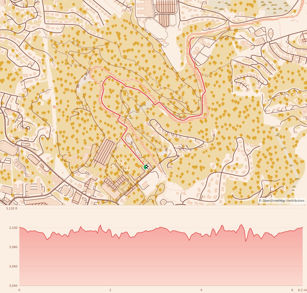Holiday 5K, 10K & 13.1M at Boone, NC - 10K course map and elevation profile