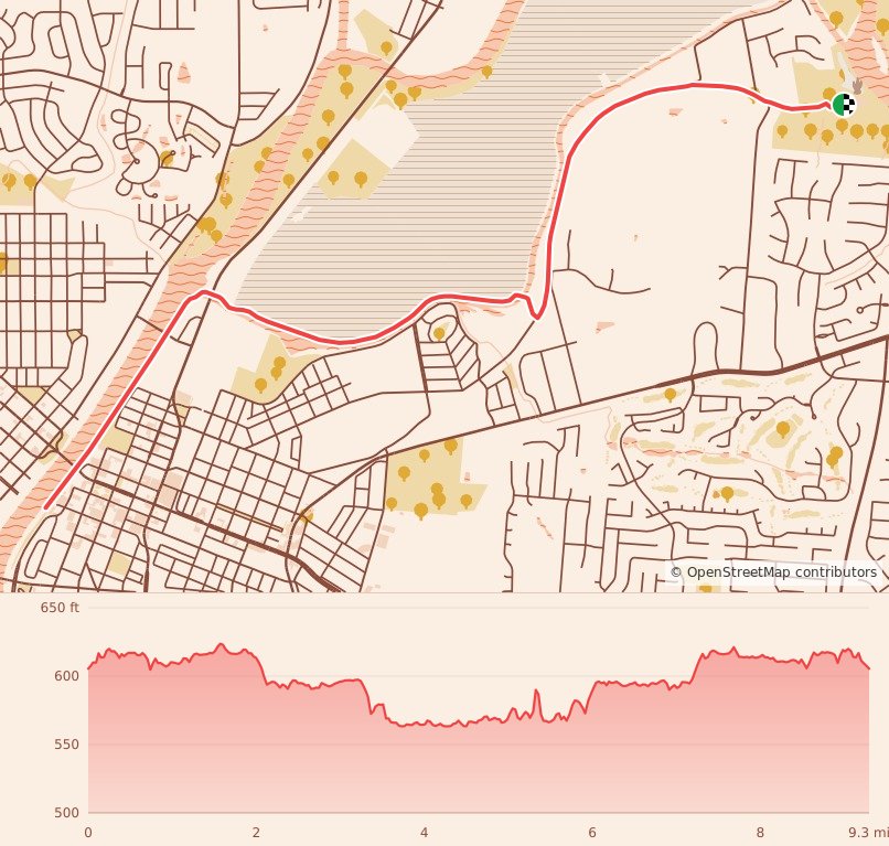 Candy Cane Course - Cincinnati - 15K course map and elevation profile
