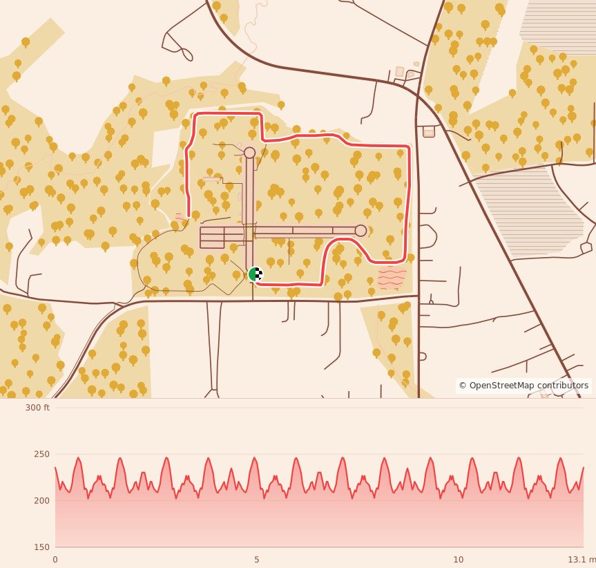 Holiday 5K, 10K, & 13.1M at Bel Air, MD - Half Marathon course map and elevation profile