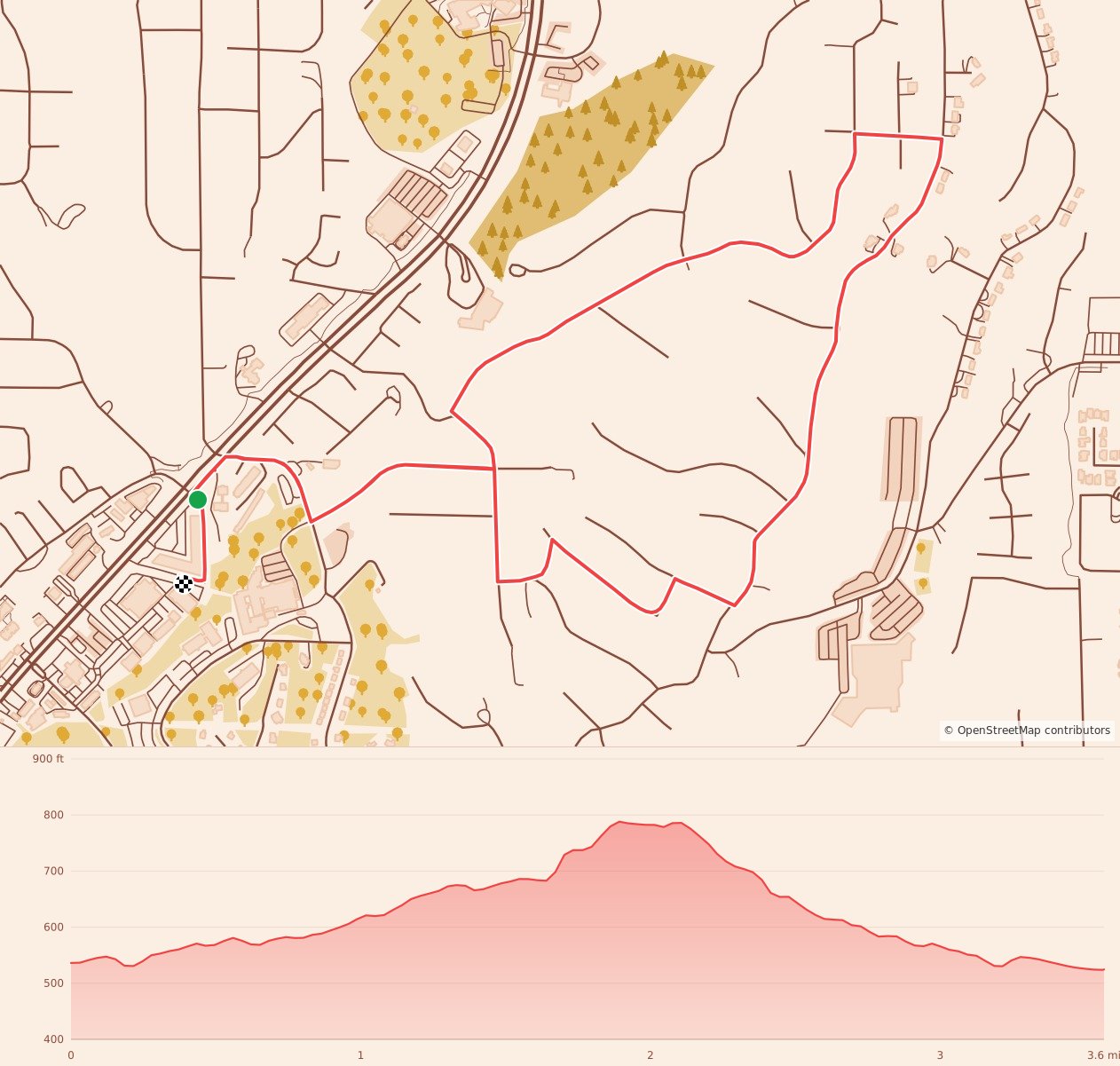 The Reindeer Dash - 5K course map and elevation profile