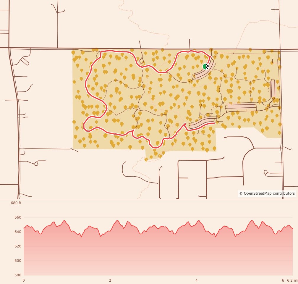 Turkey Trails- Grand Rapids - 10K course map and elevation profile
