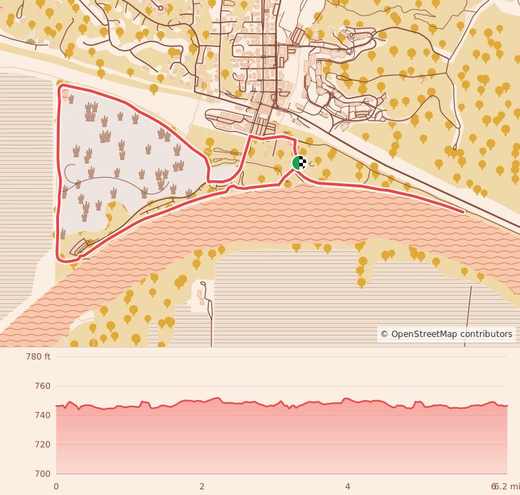 Turkey Trails - Kansas City - 10K course map and elevation profile