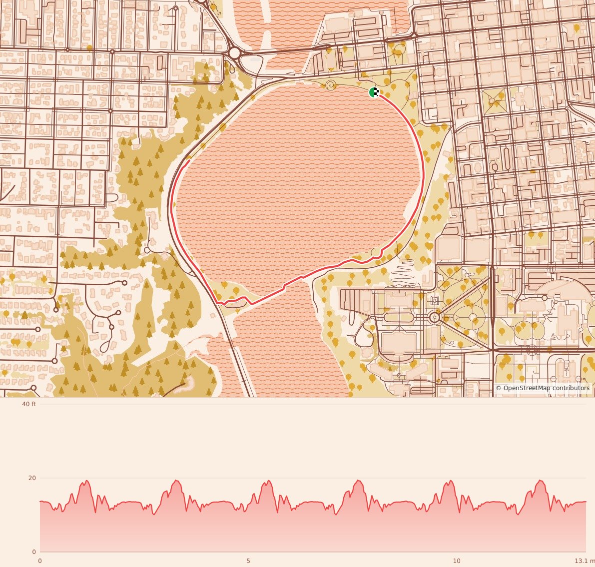 Holiday 5K, 10K, & 13.1M at Olympia, WA - Half Marathon course map and elevation profile
