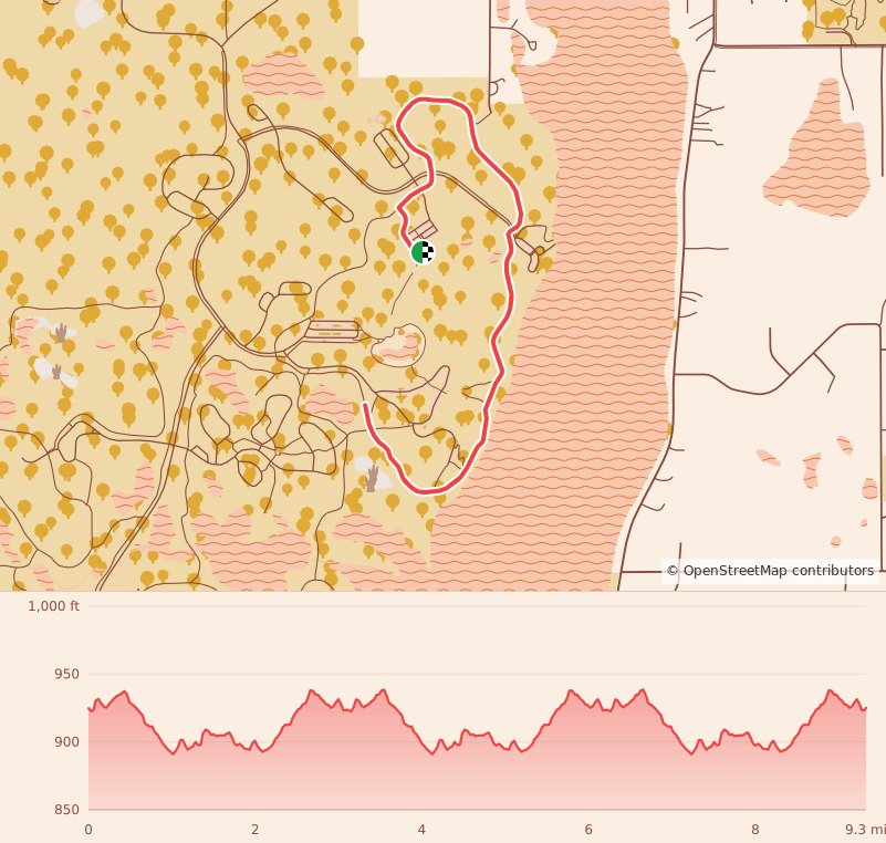 Candy Cane Course - St. Paul - 15K course map and elevation profile