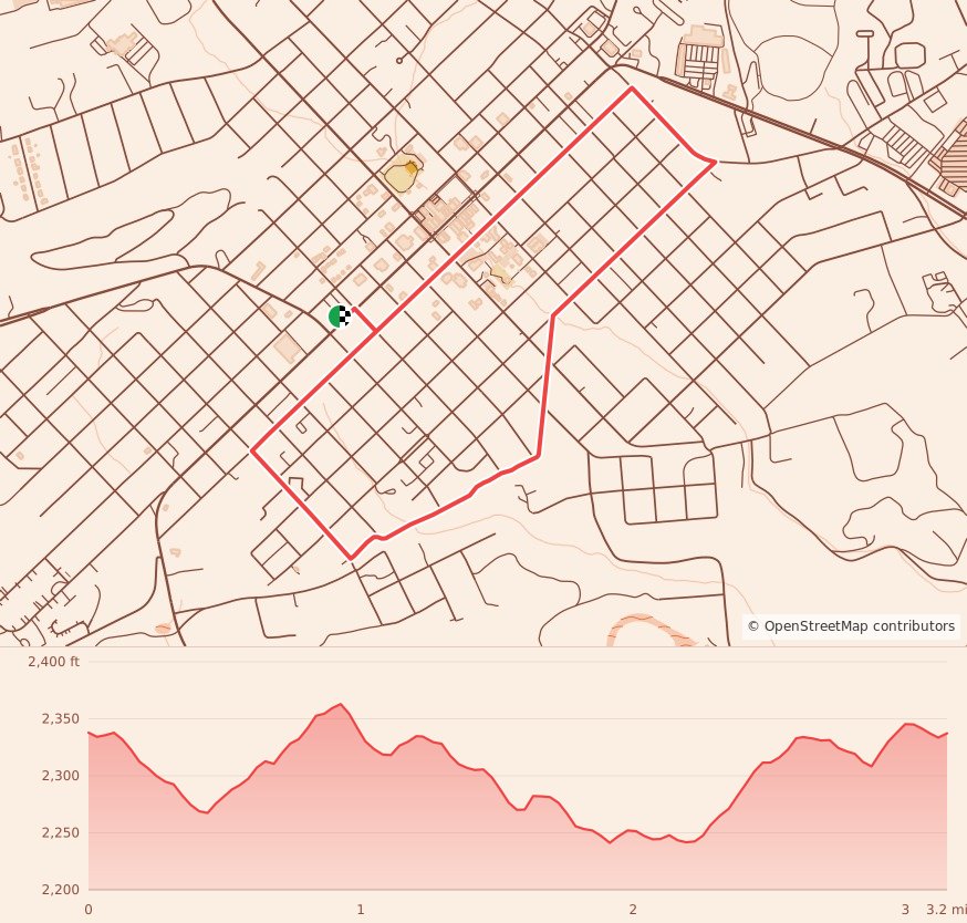 Open Door Café Stuffed Strut 5k - 5K course map and elevation profile