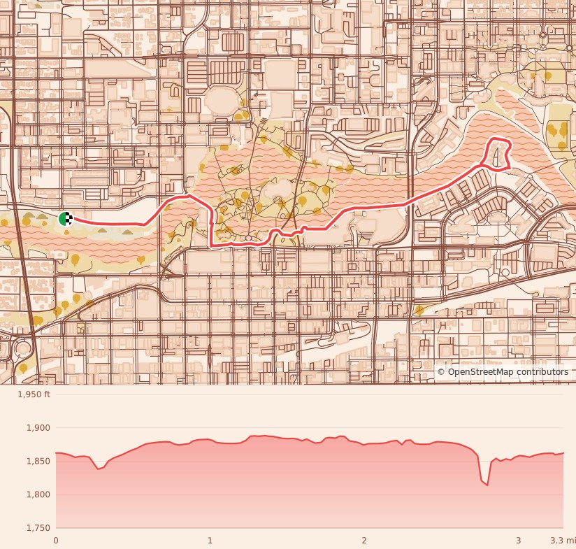Annual Pancake Run - 5K course map and elevation profile