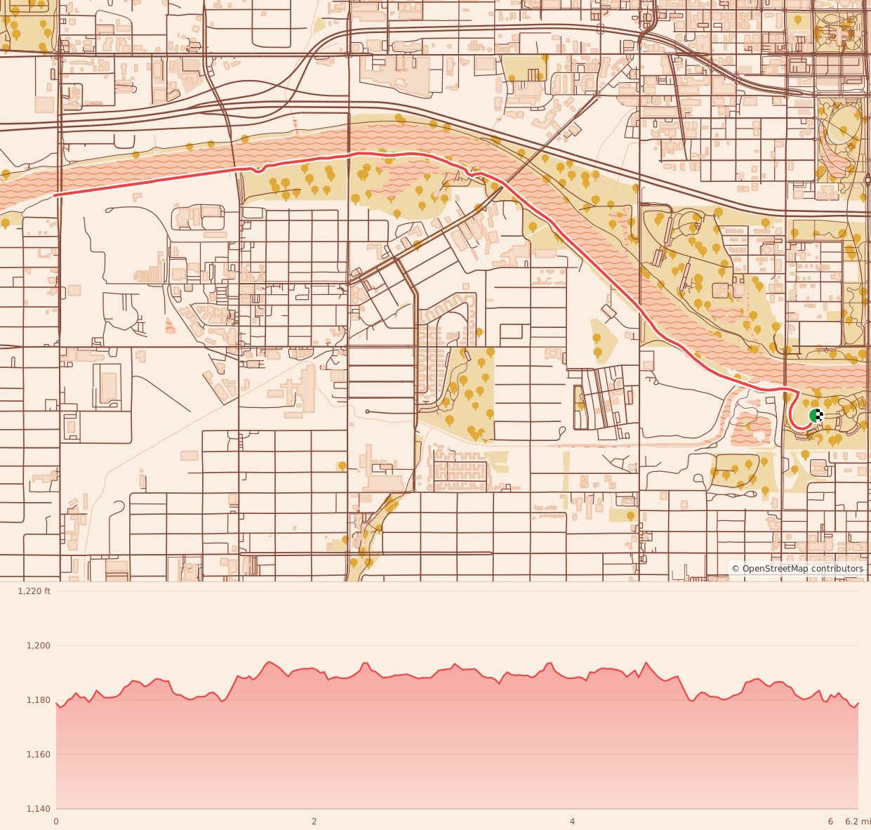 Turkey Trails- Oklahoma City - 10K course map and elevation profile