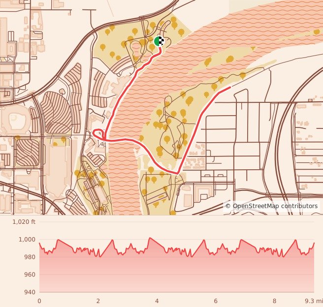 Candy Cane Course - Omaha - 15K course map and elevation profile