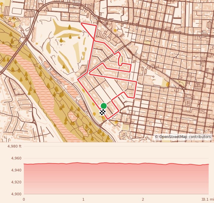NM GREAT PUMPKIN CHASE 10K, 5K, 1-MILE WALK, KIDS K and INFLATABLE COSTUME MAD DASH - 5K course map and elevation profile