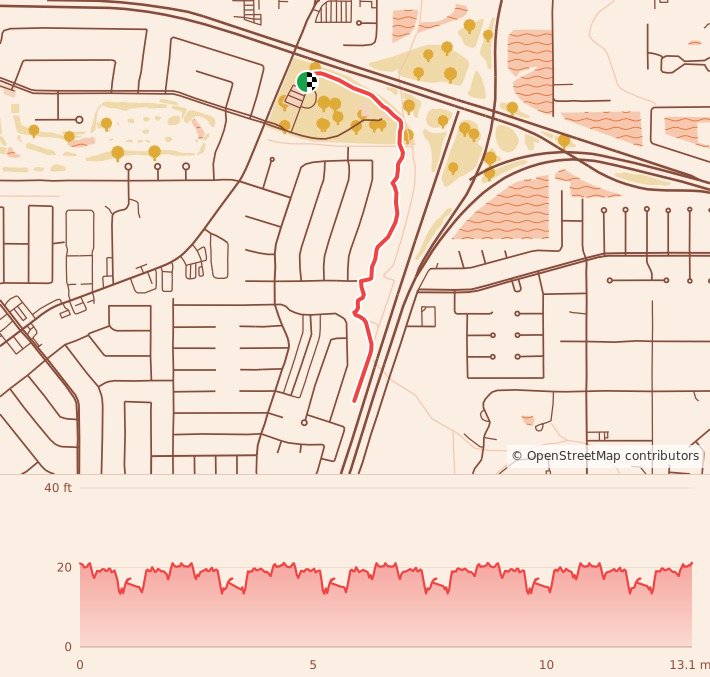 Medal Madness 5K, 10K, & 13.1M at Slidell, LA - Half Marathon course map and elevation profile