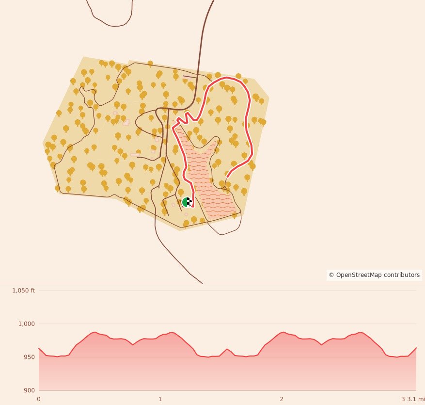Holiday 5K, 10K & 13.1M at Richmond, KY - 5K course map and elevation profile
