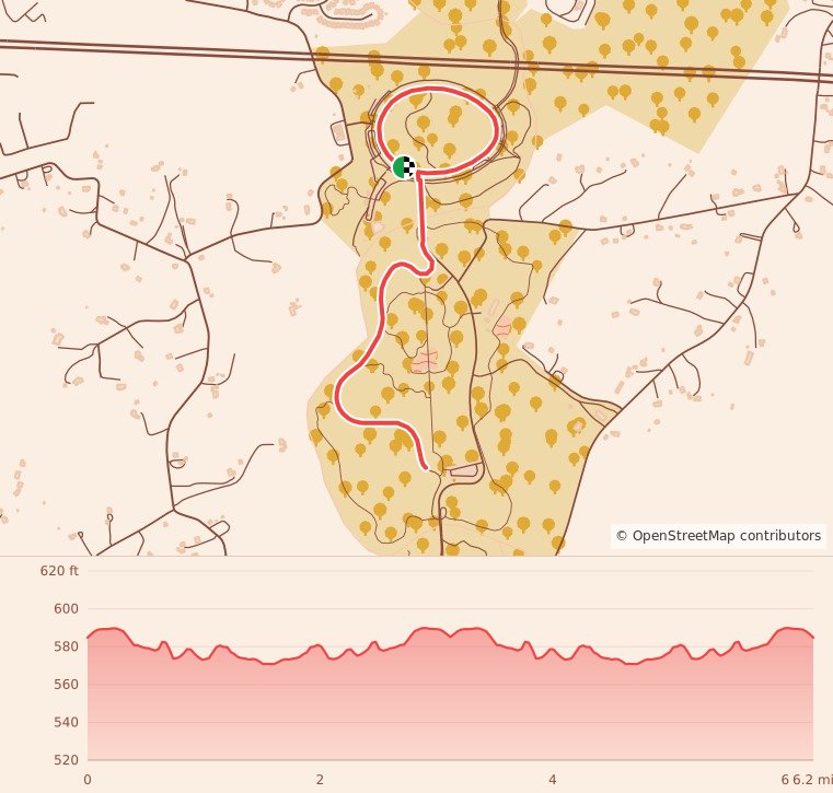 Candy Cane Course-Louisville - 10K course map and elevation profile