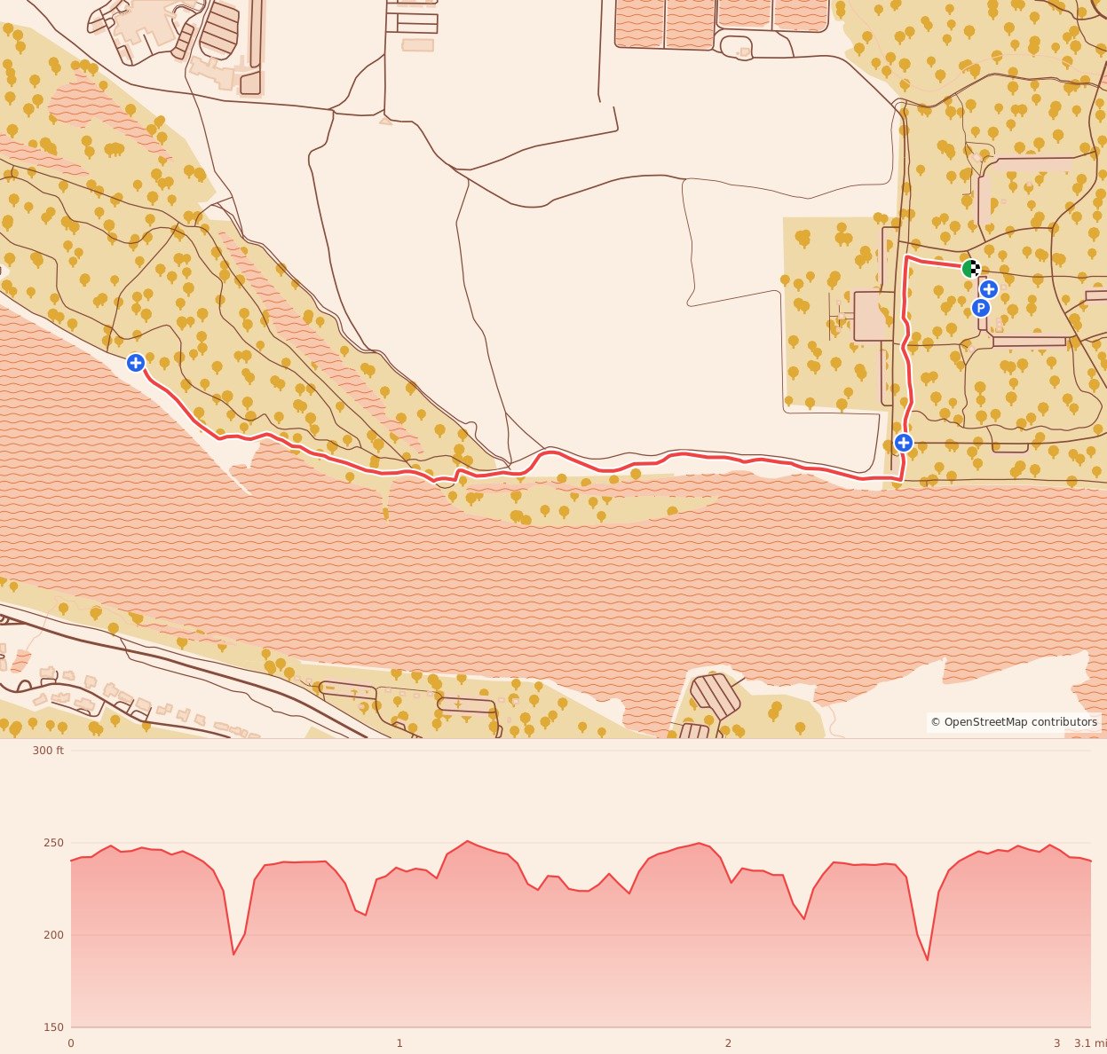 Candy Cane Course - Little Rock - 5K course map and elevation profile