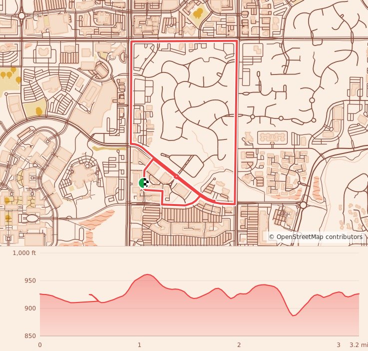 Great Santa Run 5K & Santa's Little Elves Fun Run - 5K course map and elevation profile