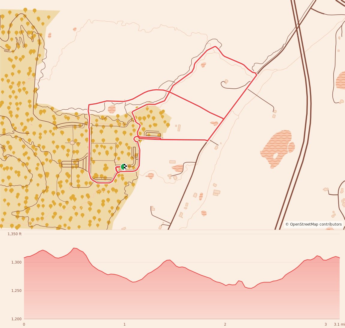SLS Dash 5K for Neurodiversity - 5K course map and elevation profile