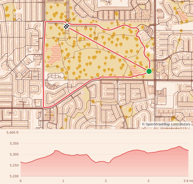 Broomfield Turkey Day 5K/10K - 5K course map and elevation profile
