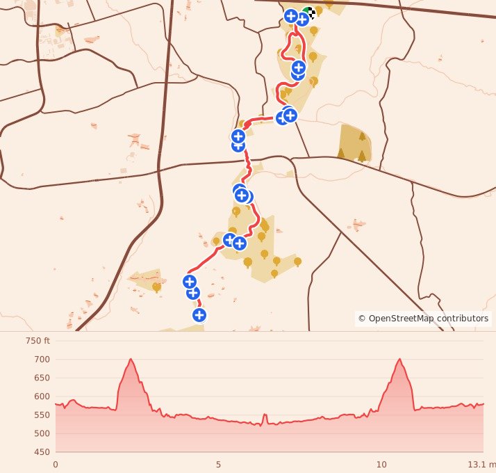 Louisville Marathon, Half Marathon and 10K - Half Marathon course map and elevation profile