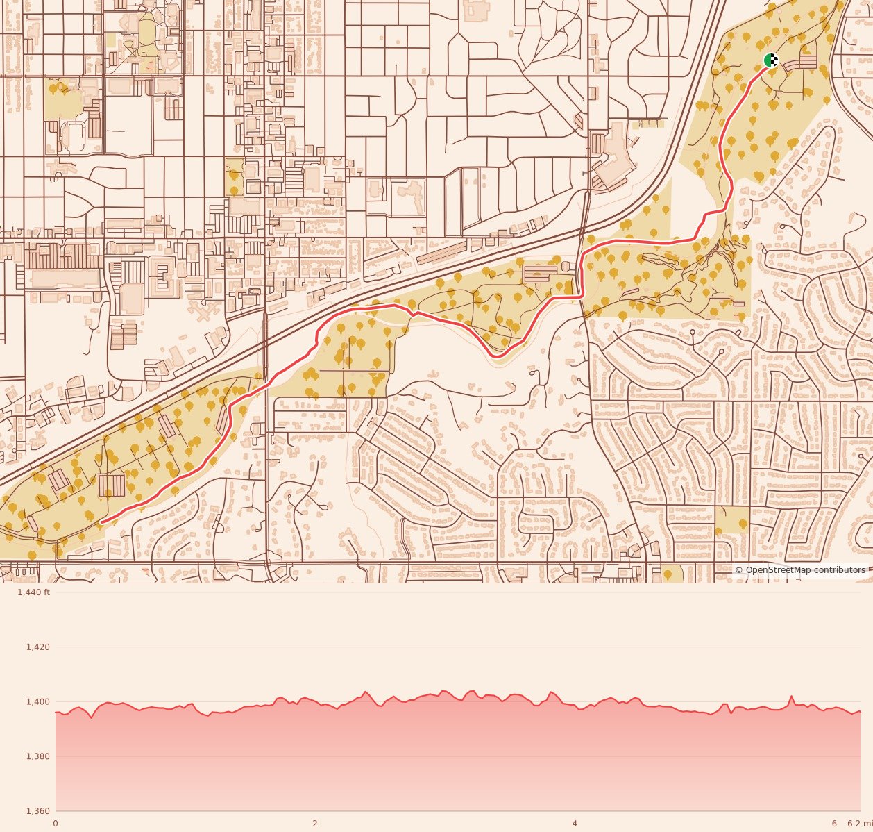 Trick or Treat Run 5K & 10K - 10K Run course map and elevation profile
