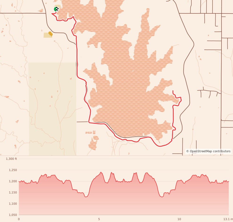 Day of the Dead Half Marathon - Oklahoma City - Half Marathon course map and elevation profile