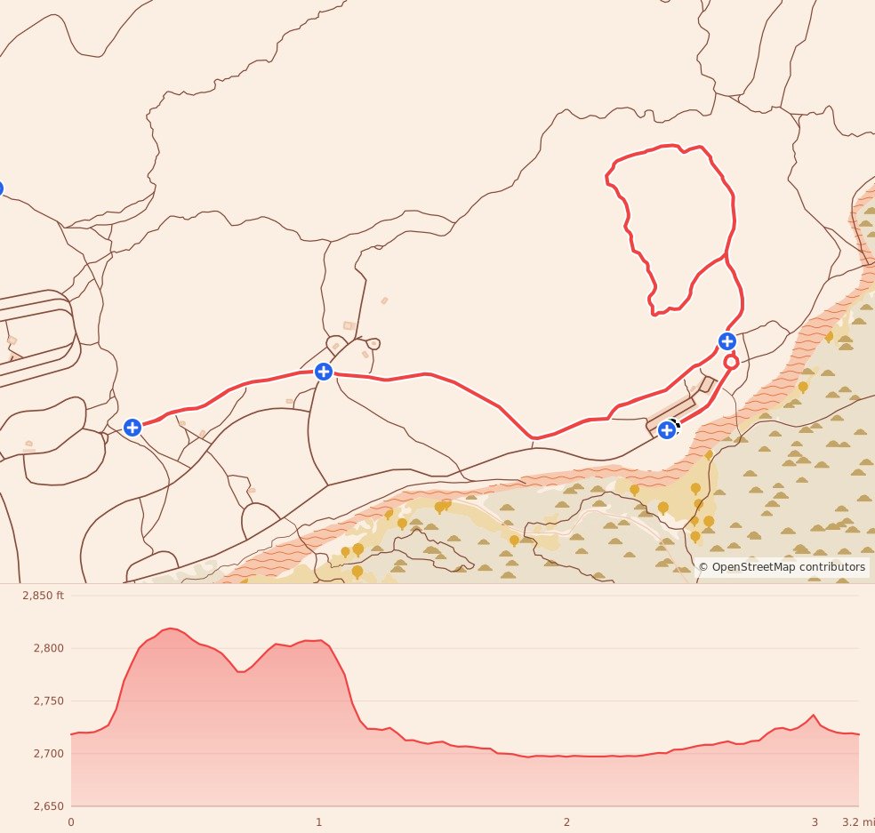 Catalina State Park 50-Year Trail Race - 5K course map and elevation profile