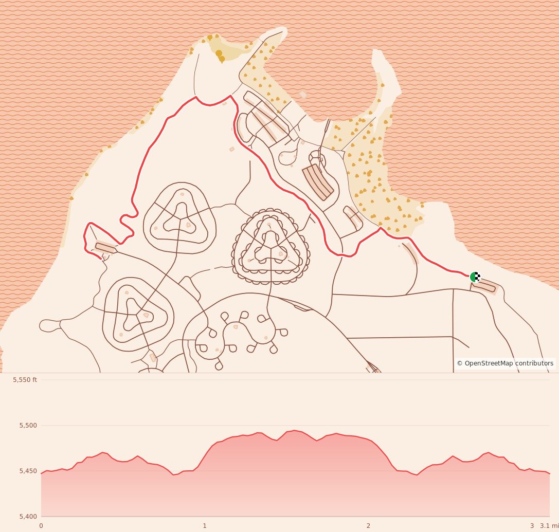 Turkey Trails- Denver - 5K course map and elevation profile