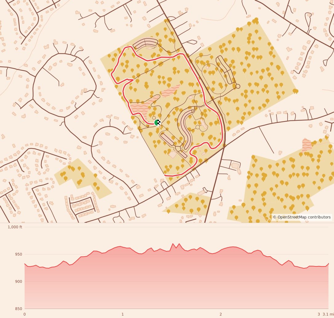 EquiSol Race Series (A Park for All Seasons) - Winter Solstice 5k - 5K course map and elevation profile