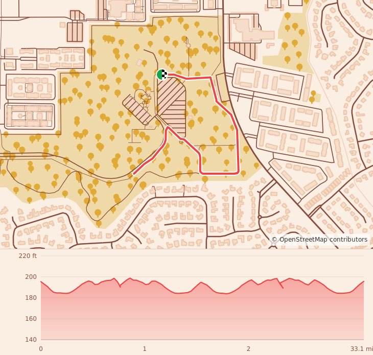 Gobbler 5K, 10K, & 13.1M at Mobile, AL - 5K course map and elevation profile