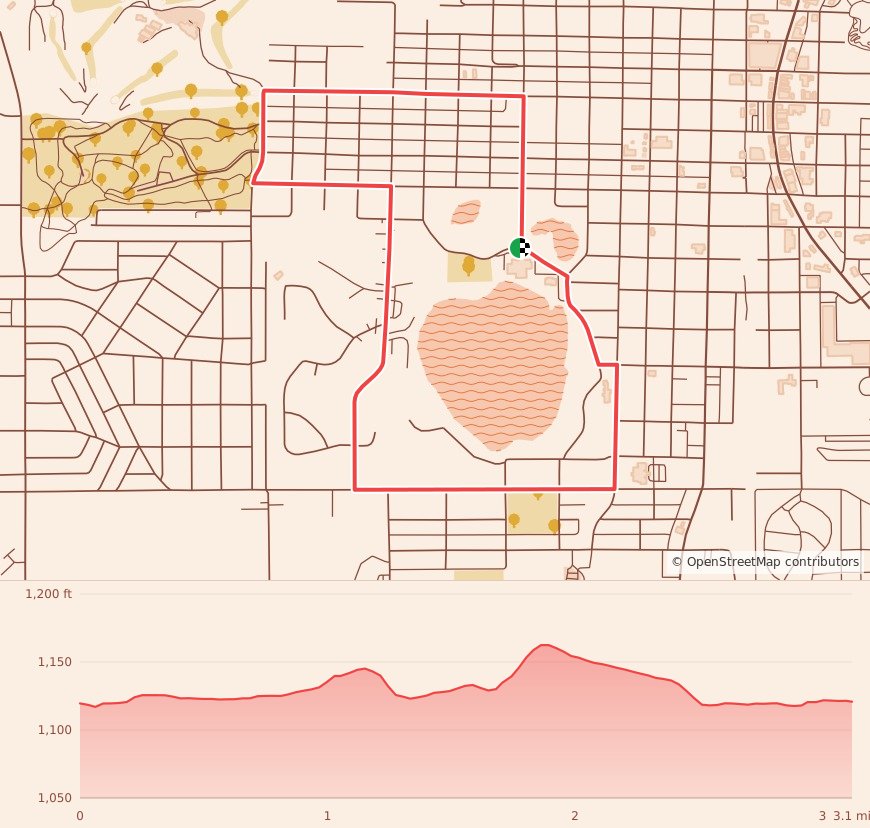 Iron Mountain | Kingsford Turkey Trot 5K Run/Walk presented by Hall Orthodontics - 5K course map and elevation profile