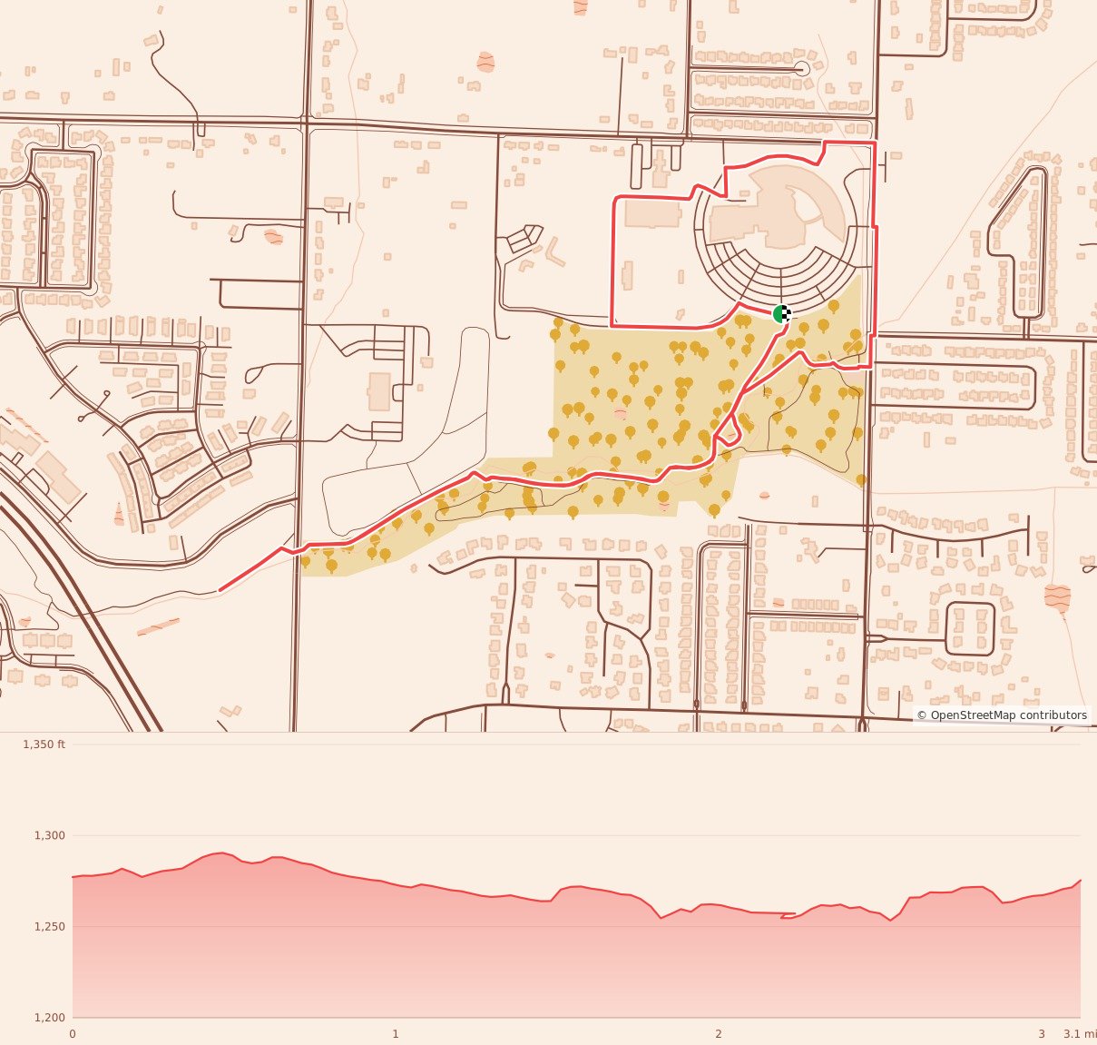 Roberds Run 4 Your Life 5k & Walk to Remember - 5K course map and elevation profile