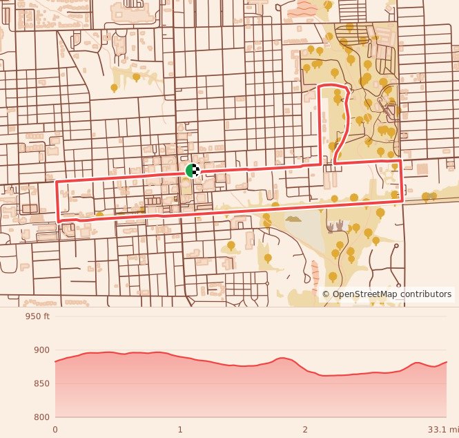 Turkey Day 5K - 5K course map and elevation profile