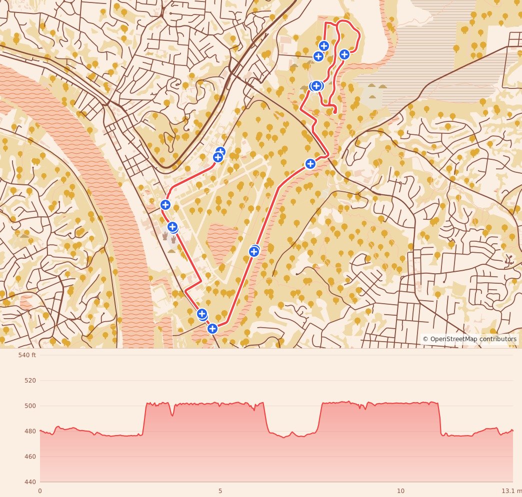 Cincinnati Turkey Trot Half Marathon, 10K & 5K - Half Marathon course map and elevation profile