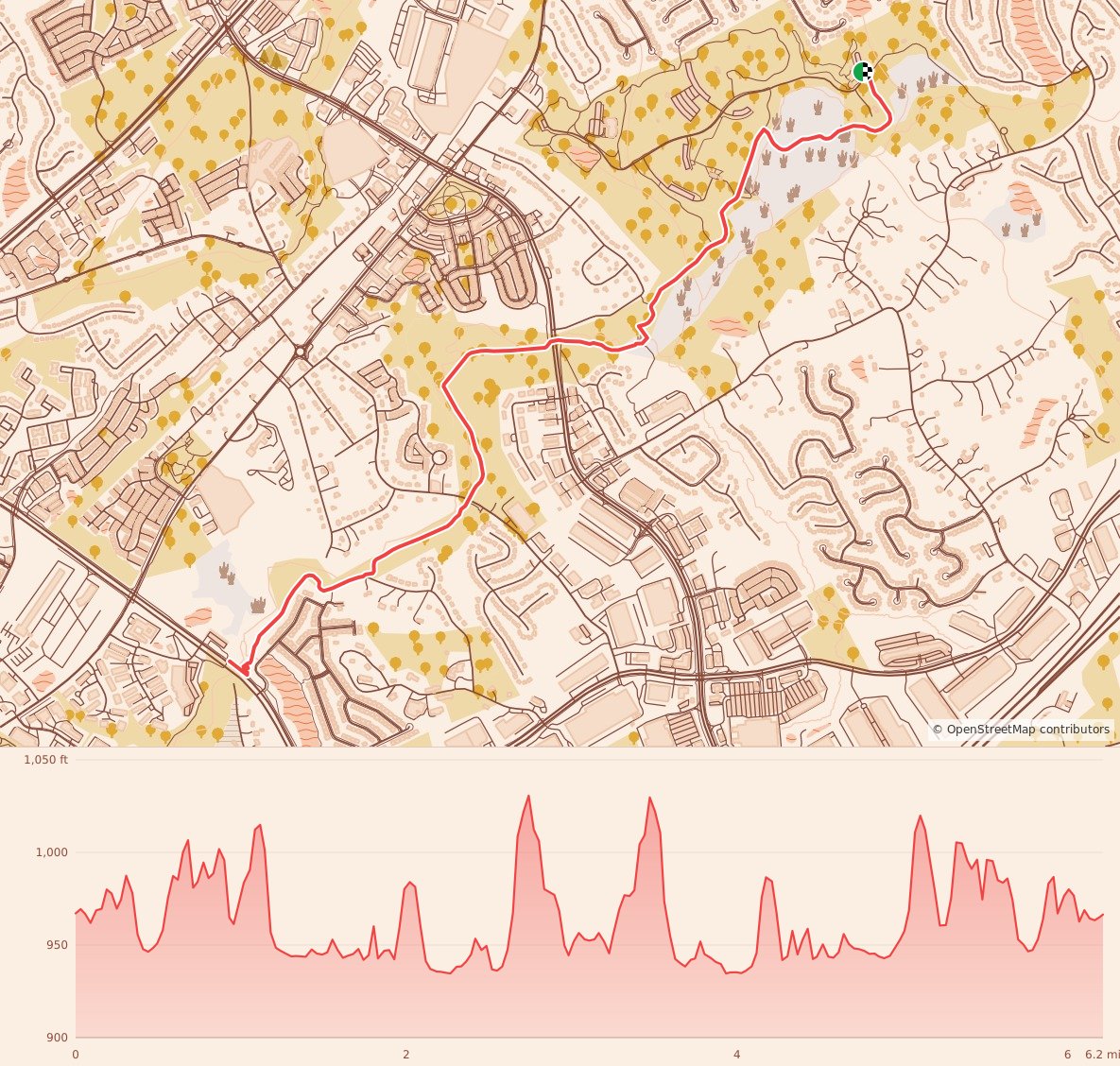 Turkey Trails - Greater Atlanta - 10K course map and elevation profile