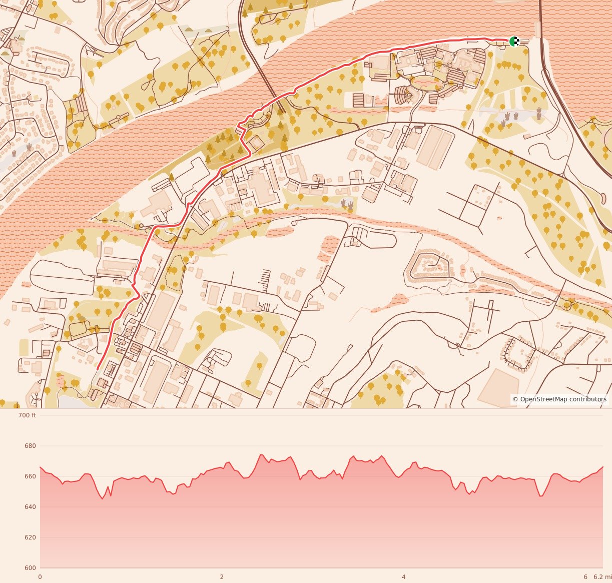 White Elephant 5K/10K/Half Marathon - Chattanooga - 10K course map and elevation profile
