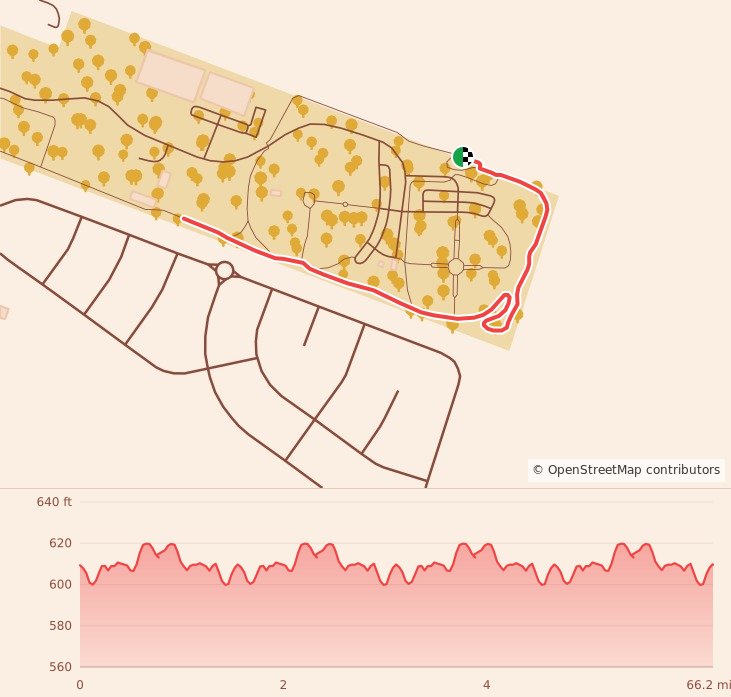 Haunted 5K, 10K, & 13.1M at Bowling Green, KY - 10K course map and elevation profile