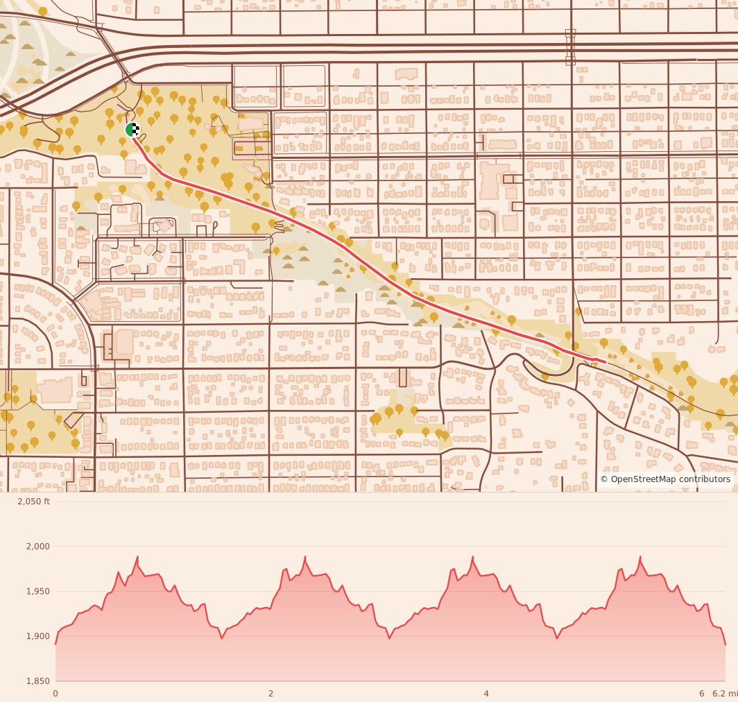 Holiday 5K, 10K, & 13.1M at Spokane, WA - 10K course map and elevation profile